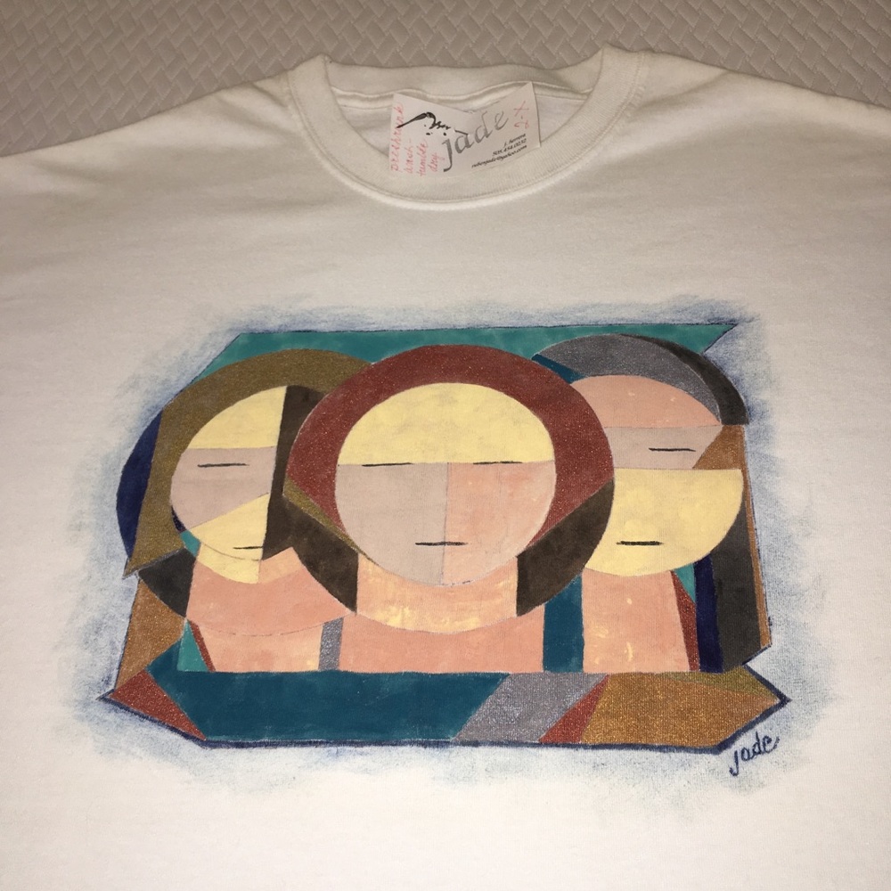 Unique artist-design painted & screenprint t-shirt